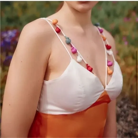 NEW By Anthropologie Rainbow V-Neck Tiered Maxi Dress Size Small - Picture 4 of 8